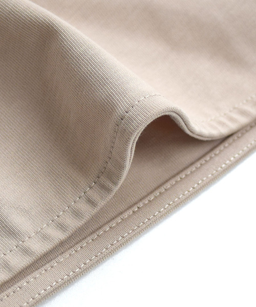 MIMIMEMETE（ミミメメット）の「バイオ天竺 ギャザーオーバーチュニック（Tシャツ/カットソー・レディース・ブラック/グレイッシュベージュ・M）」の14枚目の写真