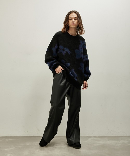 JUNRED(ジュンレッド)の「シャドーフラワージャガードニット(ニット/セーター・メンズ・ベージュ/レッド/ブルー・S/M/L)」の9枚目の写真