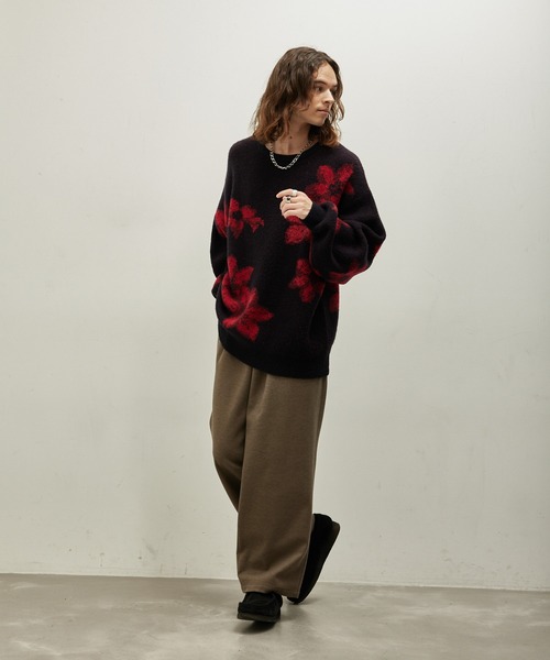 【夏休み限定値下げ】ジュンレッドニット セーター 花柄 シャドーフラワー JUNRED(ジュンレッド) / シャドーフラワージャガードニット