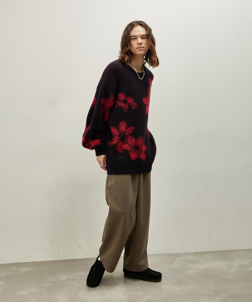 JUNRED(ジュンレッド)の「シャドーフラワージャガードニット(ニット/セーター・メンズ・ベージュ/レッド/ブルー・S/M/L)」の13枚目の写真