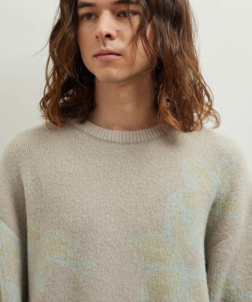 JUNRED(ジュンレッド)の「シャドーフラワージャガードニット(ニット/セーター・メンズ・ベージュ/レッド/ブルー・S/M/L)」の18枚目の写真