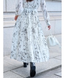 FRAY I.D（フレイアイディー）の「ネックフリルプリーツプリント  