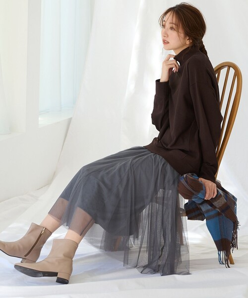 ANY（エニィ）の「カシミアブレンドストール（マフラー・レディース・ブルー系5/レッド系5/アイボリー系/ローズ系5/ライトグレー系5/ピンク系5/グレー系5/ネイビー系5/カーキ系5・F）」の18枚目の写真