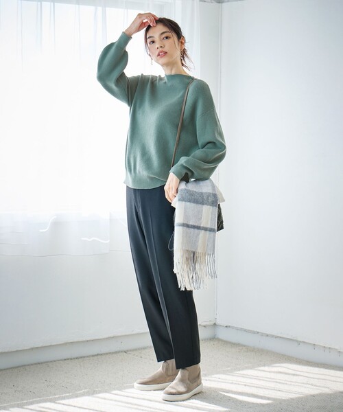 ANY（エニィ）の「カシミアブレンドストール（マフラー・レディース・ブルー系5/レッド系5/アイボリー系/ローズ系5/ライトグレー系5/ピンク系5/グレー系5/ネイビー系5/カーキ系5・F）」の20枚目の写真