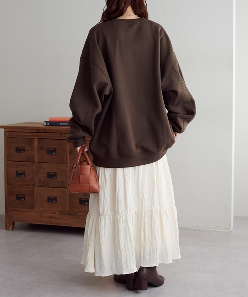 DISCOAT(ディスコート)の「【ユニセックス】BOISE刺繍ロゴスウェット《WEB限定》(スウェット・レディース・ブラウン/ブラック/ライトベージュ・FREE)」の6枚目の写真