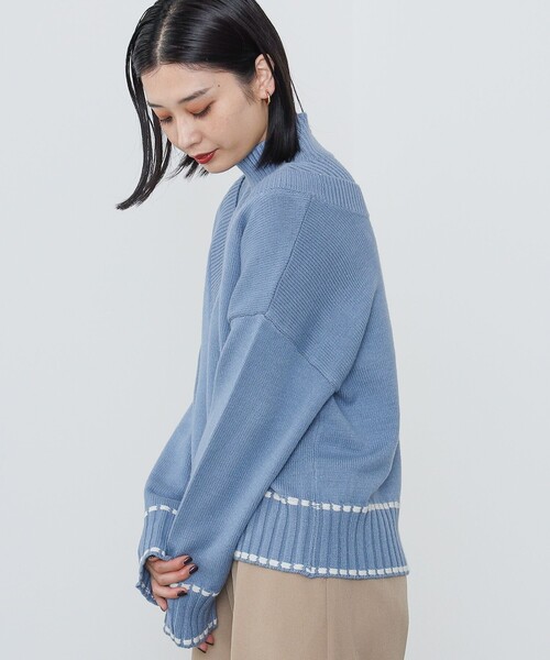 BEAMS HEART(ビームスハート)の「BEAMS HEART / Vネックニット × リブケープ セット【セットアイテム】(ニット/セーター・レディース・ブルー/ブラウン/ナチュラル・FREE)」の11枚目の写真