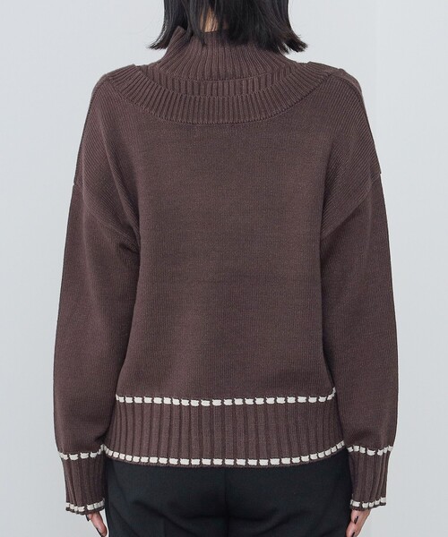 BEAMS HEART(ビームスハート)の「BEAMS HEART / Vネックニット × リブケープ セット【セットアイテム】(ニット/セーター・レディース・ブルー/ブラウン/ナチュラル・FREE)」の18枚目の写真