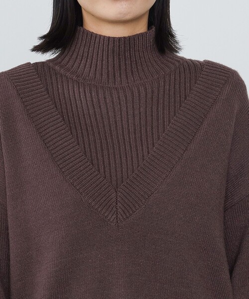 BEAMS HEART(ビームスハート)の「BEAMS HEART / Vネックニット × リブケープ セット【セットアイテム】(ニット/セーター・レディース・ブルー/ブラウン/ナチュラル・FREE)」の19枚目の写真