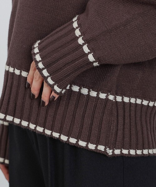 BEAMS HEART(ビームスハート)の「BEAMS HEART / Vネックニット × リブケープ セット【セットアイテム】(ニット/セーター・レディース・ブルー/ブラウン/ナチュラル・FREE)」の20枚目の写真