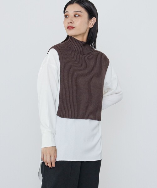 BEAMS HEART(ビームスハート)の「BEAMS HEART / Vネックニット × リブケープ セット【セットアイテム】(ニット/セーター・レディース・ブルー/ブラウン/ナチュラル・FREE)」の21枚目の写真