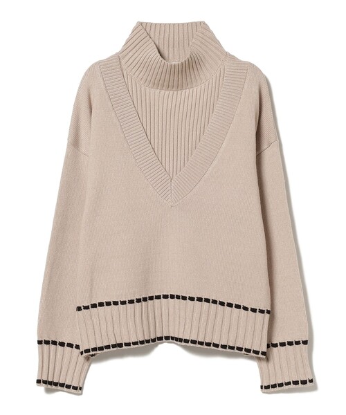 BEAMS HEART(ビームスハート)の「BEAMS HEART / Vネックニット × リブケープ セット【セットアイテム】(ニット/セーター・レディース・ブルー/ブラウン/ナチュラル・FREE)」の22枚目の写真