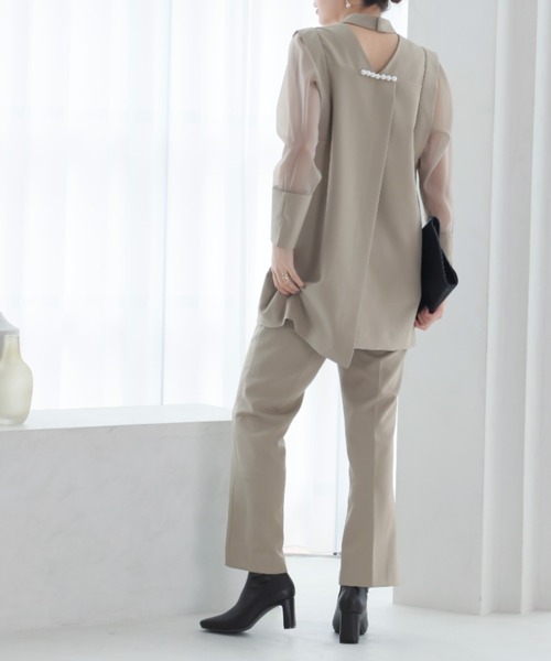 VIVIAN（ヴィヴィアン）の「スクエアトゥプレートヒールストレッチショートブーツ（ブーツ・レディース・ダークブラウン/ブラック/アイボリー/ブラック系その他3/グレー/グレー系その他7・M/LL/L/S/SS）」の21枚目の写真