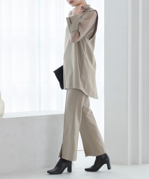 VIVIAN（ヴィヴィアン）の「スクエアトゥプレートヒールストレッチショートブーツ（ブーツ・レディース・ダークブラウン/ブラック/アイボリー/ブラック系その他3/グレー/グレー系その他7・M/LL/L/S/SS）」の20枚目の写真