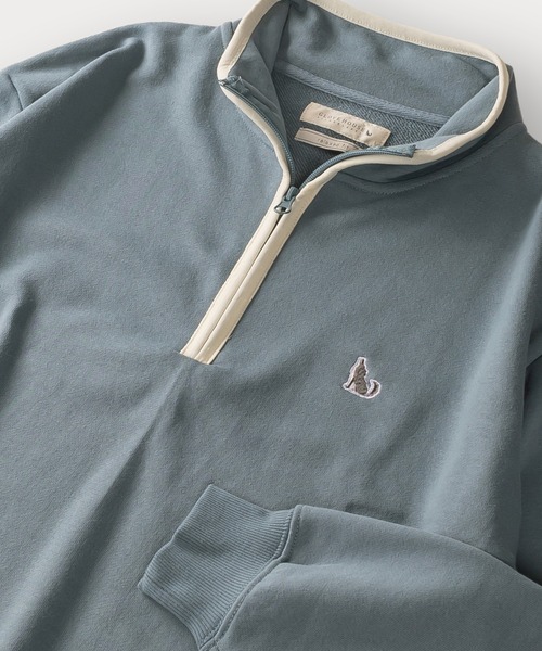 GLOVE HOUSE（グローブハウス）の「WOLFワンポイント刺繍ハーフジップスウェット/パイピング/オーバーサイズ/ユニセックス（スウェット・メンズ・ホワイト系その他/アッシュグレー/ネイビー/ホワイト/ブルー・M/L）」の5枚目の写真