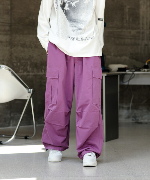 neos(ネオス)の「【neos -addictive design-】ルーズシルエット フラップポケット カラー パラシュート ワイド カーゴ パンツ(カーゴパンツ・メンズ・ブラウン/カーキ/パープル/グレー/ベージュ/ブラック・X-LARGE/LARGE/MEDIUM)」の18枚目の写真