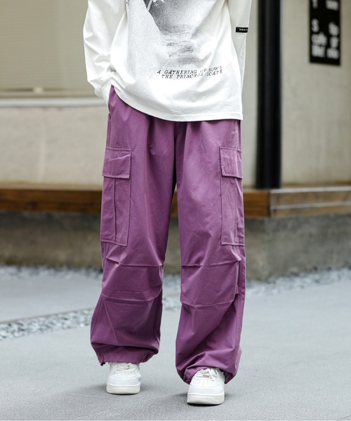 neos(ネオス)の「【neos -addictive design-】ルーズシルエット フラップポケット カラー パラシュート ワイド カーゴ パンツ(カーゴパンツ・メンズ・ブラウン/カーキ/パープル/グレー/ベージュ/ブラック・X-LARGE/LARGE/MEDIUM)」の20枚目の写真