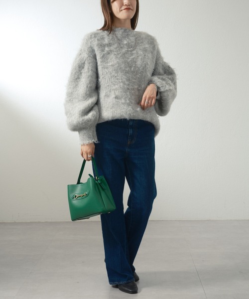 Pal collection（パルコレクション）の「シャギーニット2wayカーディガン（ニット/セーター・レディース・ネイビー/キャメル/グレー/ブラウン・FREE）」の12枚目の写真