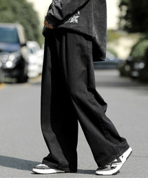 【neos -addictive design-】ワイドシルエット ビンテージ ウォッシュ加工 デニム パンツ