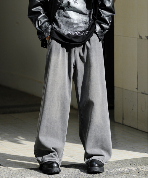 neos(ネオス)の「【neos -addictive design-】ワイドシルエット ビンテージ ウォッシュ加工 デニム パンツ(デニムパンツ・メンズ・サックスブルー/ブラック/ブラック系/インディゴブルー・SMALL/MEDIUM/LARGE)」の9枚目の写真