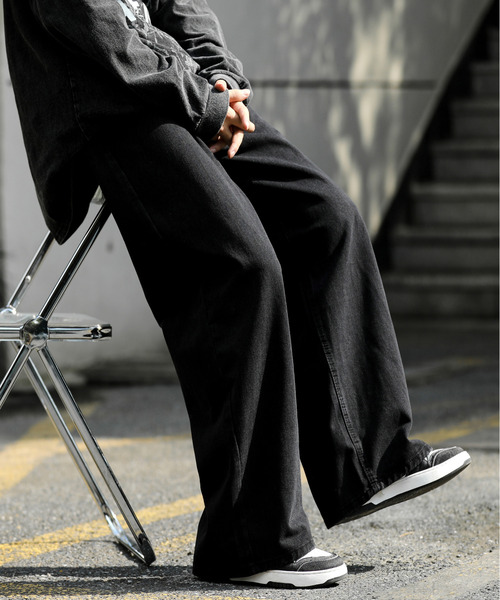 neos(ネオス)の「【neos -addictive design-】ワイドシルエット ビンテージ ウォッシュ加工 デニム パンツ(デニムパンツ・メンズ・サックスブルー/ブラック/ブラック系/インディゴブルー・SMALL/MEDIUM/LARGE)」の10枚目の写真