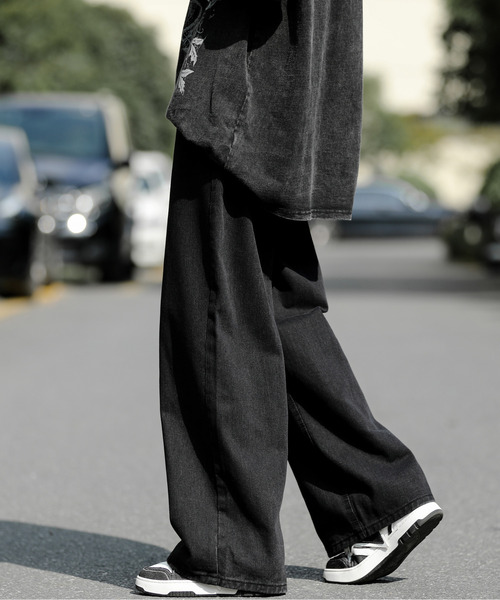neos(ネオス)の「【neos -addictive design-】ワイドシルエット ビンテージ ウォッシュ加工 デニム パンツ(デニムパンツ・メンズ・サックスブルー/ブラック/ブラック系/インディゴブルー・SMALL/MEDIUM/LARGE)」の11枚目の写真