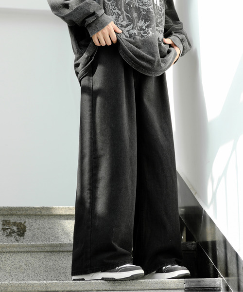 neos(ネオス)の「【neos -addictive design-】ワイドシルエット ビンテージ ウォッシュ加工 デニム パンツ(デニムパンツ・メンズ・サックスブルー/ブラック/ブラック系/インディゴブルー・SMALL/MEDIUM/LARGE)」の13枚目の写真