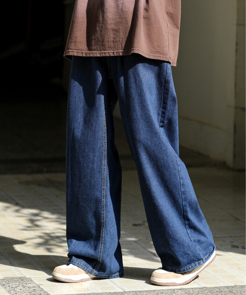 neos(ネオス)の「【neos -addictive design-】ワイドシルエット ビンテージ ウォッシュ加工 デニム パンツ(デニムパンツ・メンズ・サックスブルー/ブラック/ブラック系/インディゴブルー・SMALL/MEDIUM/LARGE)」の14枚目の写真