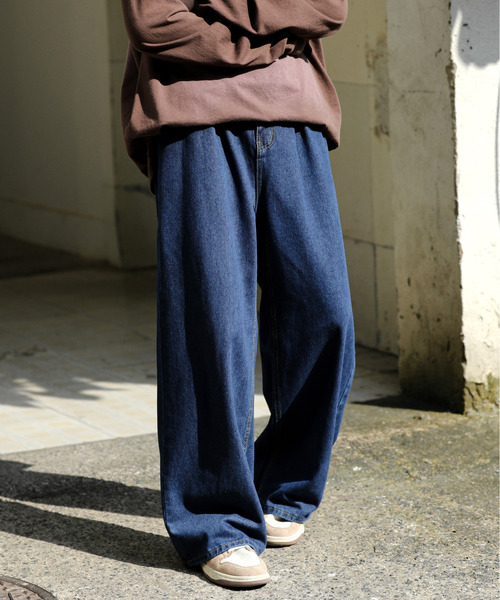 neos(ネオス)の「【neos -addictive design-】ワイドシルエット ビンテージ ウォッシュ加工 デニム パンツ(デニムパンツ・メンズ・サックスブルー/ブラック/ブラック系/インディゴブルー・SMALL/MEDIUM/LARGE)」の16枚目の写真
