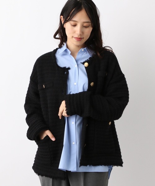 ニットカーディガン GLOBAL WORK（グローバルワーク）の「ツイードニットカーディガン