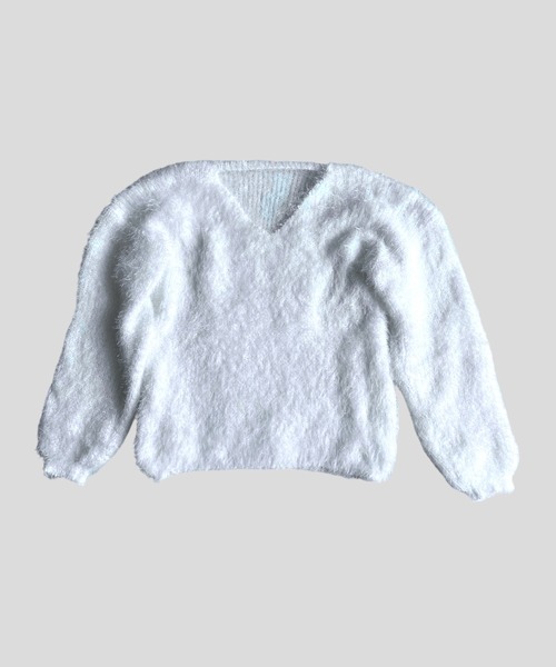 セール】Vネックシャギーニットトップ（ニット/セーター）｜United