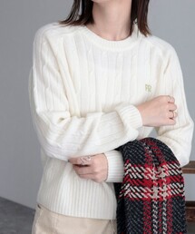 fredy emue | ケーブル柄刺繍入りプルオーバーニット(ニット/セーター)