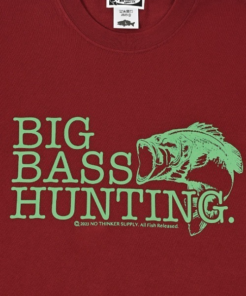 NOTHINKER(ノーシンカー)の「BIG BASS HUNTING BITE T-shirt(Tシャツ/カットソー・メンズ・ブルー系その他/バーガンディー/グリーン系その他・LARGE/SMALL/X-LARGE/MEDIUM)」の4枚目の写真