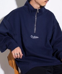 【Dickies/ディッキーズ】ロゴ刺繍 ハーフジップスウェット