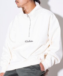 【Dickies/ディッキーズ】ロゴ刺繍 ハーフジップスウェット