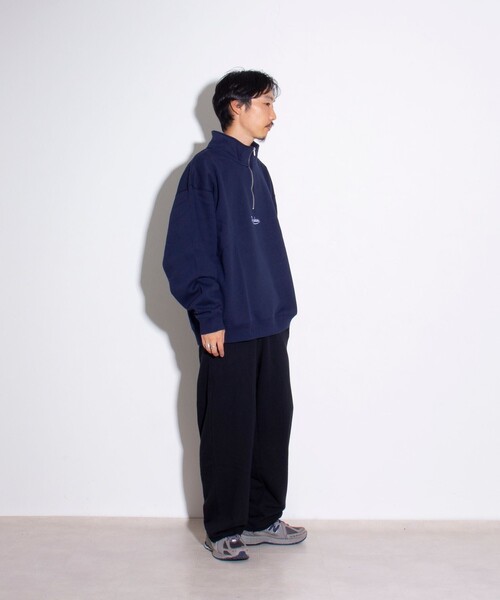 Dickies(ディッキーズ)の「【Dickies/ディッキーズ】ロゴ刺繍 ハーフジップスウェット(スウェット・メンズ・アイボリー/ダークブラウン/ネイビー・M/L/XL)」の6枚目の写真