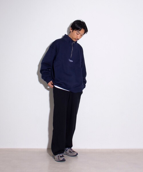 Dickies(ディッキーズ)の「【Dickies/ディッキーズ】ロゴ刺繍 ハーフジップスウェット(スウェット・メンズ・アイボリー/ダークブラウン/ネイビー・M/L/XL)」の7枚目の写真