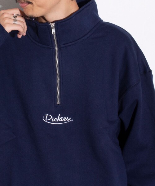 Dickies(ディッキーズ)の「【Dickies/ディッキーズ】ロゴ刺繍 ハーフジップスウェット(スウェット・メンズ・アイボリー/ダークブラウン/ネイビー・M/L/XL)」の13枚目の写真