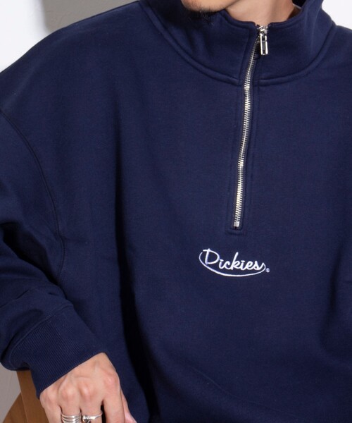 Dickies(ディッキーズ)の「【Dickies/ディッキーズ】ロゴ刺繍 ハーフジップスウェット(スウェット・メンズ・アイボリー/ダークブラウン/ネイビー・M/L/XL)」の15枚目の写真