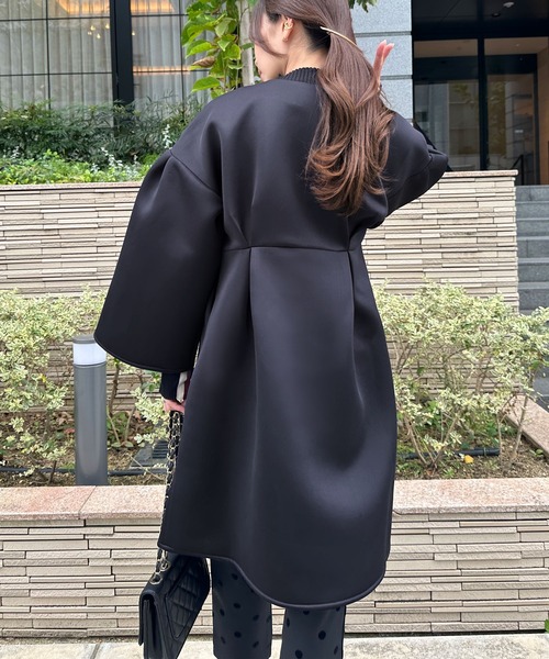 KOBE LETTUCE(コウベレタス)の「ダンボールコート(ノーカラーコート・レディース・ホワイト系/ネイビー/ブラック・M)」の11枚目の写真