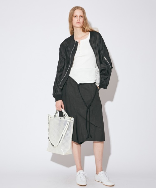 beautiful people(ビューティフルピープル)の「plaid vinyl logo tape shoulder bag(ショルダーバッグ・レディース・ホワイト/クリアブラック・FREE)」の22枚目の写真