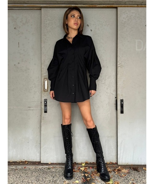 EGOIST（エゴイスト）の「ウエストタックデザインロングカフスシャツ（シャツ/ブラウス・レディース・ブラック/ホワイト・FREE）」の10枚目の写真