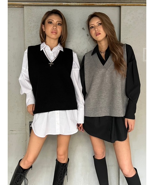 EGOIST（エゴイスト）の「ウエストタックデザインロングカフスシャツ（シャツ/ブラウス・レディース・ブラック/ホワイト・FREE）」の15枚目の写真