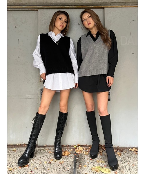 EGOIST（エゴイスト）の「ウエストタックデザインロングカフスシャツ（シャツ/ブラウス・レディース・ブラック/ホワイト・FREE）」の16枚目の写真