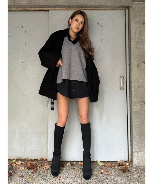 EGOIST（エゴイスト）の「ウエストタックデザインロングカフスシャツ（シャツ/ブラウス・レディース・ブラック/ホワイト・FREE）」の18枚目の写真