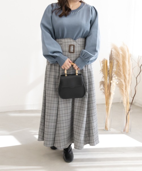 CLETTE(クレット)の「パール使いスポンジニット(ニット/セーター・レディース・ラベンダー/ブラック/ブルー・LL/3L/4L)」の10枚目の写真