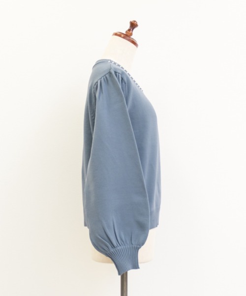 CLETTE(クレット)の「パール使いスポンジニット(ニット/セーター・レディース・ラベンダー/ブラック/ブルー・LL/3L/4L)」の19枚目の写真