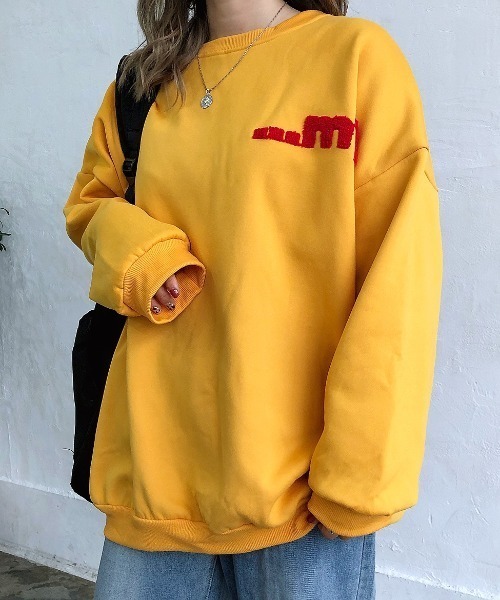 SHEENA（シーナ）の「WolfDog刺しゅうルーズトレーナー（スウェット・レディース・ブラック/パープル/イエロー/グレー/チャコールグレー/ブルー/グリーン・M）」の22枚目の写真