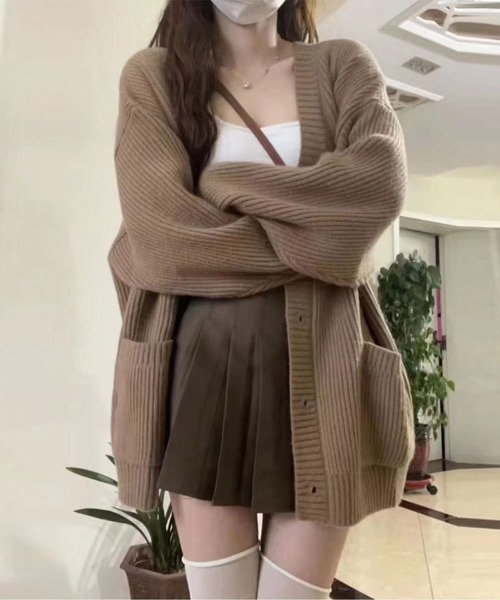 MAISON DE THERESE（メゾン ド テレーズ）の「ノーカラーボタン付きカーディガン（カーディガン/ボレロ・レディース・ブラウン/グレー/アイボリー・FREE）」の3枚目の写真