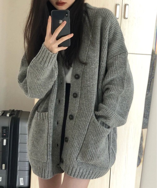 MAISON DE THERESE（メゾン ド テレーズ）の「ノーカラーボタン付きカーディガン（カーディガン/ボレロ・レディース・ブラウン/グレー/アイボリー・FREE）」の4枚目の写真