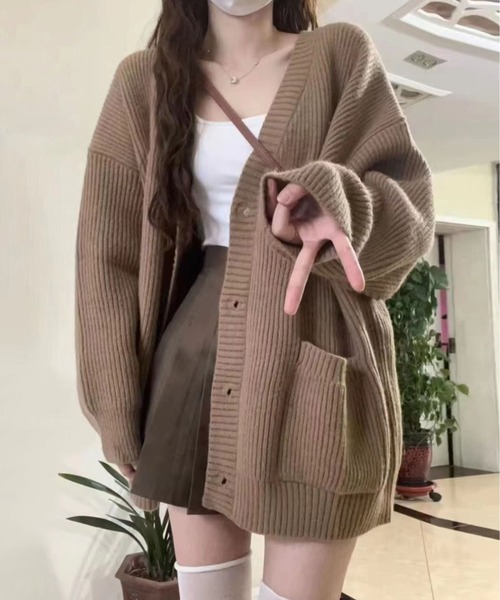 MAISON DE THERESE（メゾン ド テレーズ）の「ノーカラーボタン付きカーディガン（カーディガン/ボレロ・レディース・ブラウン/グレー/アイボリー・FREE）」の8枚目の写真